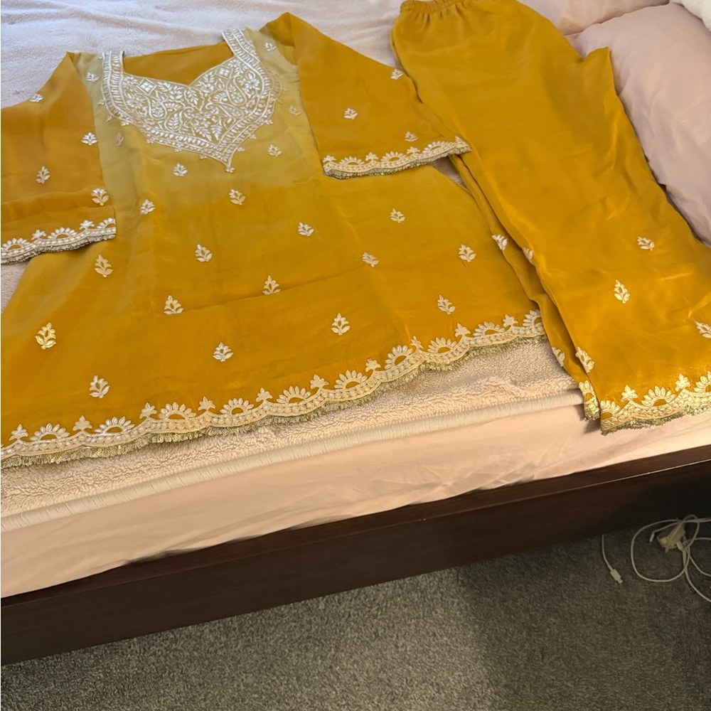 Yellow Embroidered Kurta Set